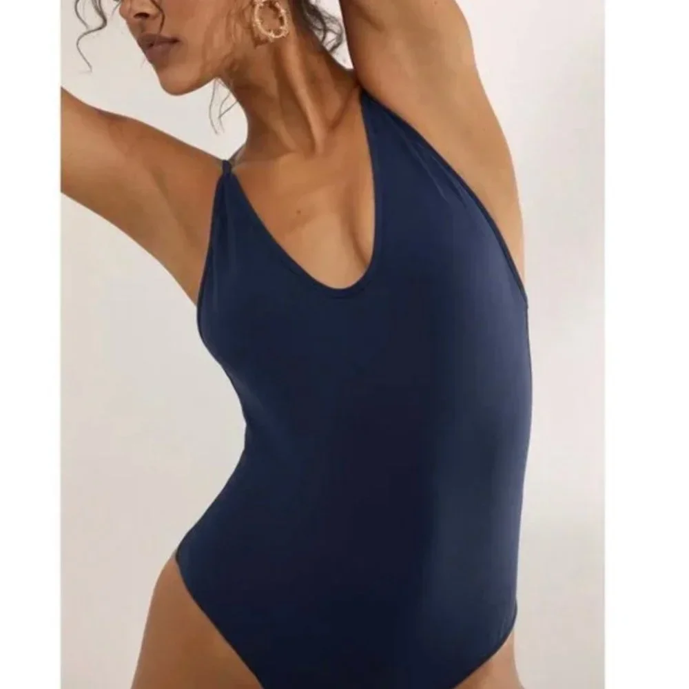 Free People Rosie Duo Bodysuit Navy Peony